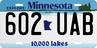 MN license plate 602UAB