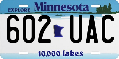 MN license plate 602UAC