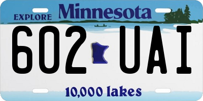 MN license plate 602UAI