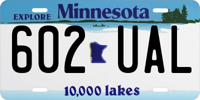 MN license plate 602UAL