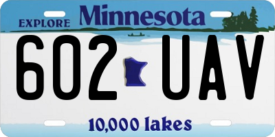 MN license plate 602UAV