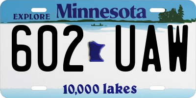 MN license plate 602UAW