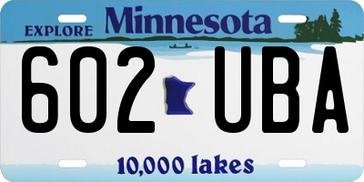 MN license plate 602UBA