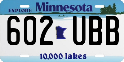 MN license plate 602UBB