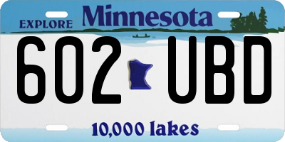 MN license plate 602UBD