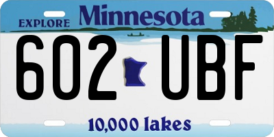 MN license plate 602UBF