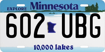 MN license plate 602UBG