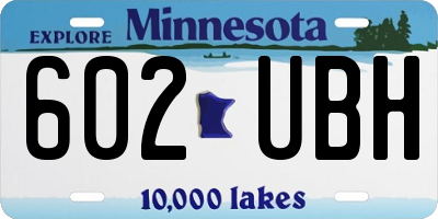 MN license plate 602UBH