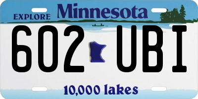 MN license plate 602UBI