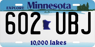 MN license plate 602UBJ