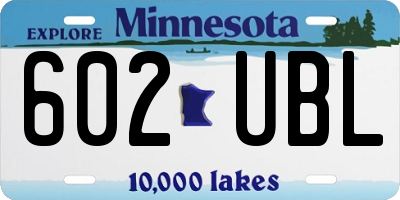 MN license plate 602UBL
