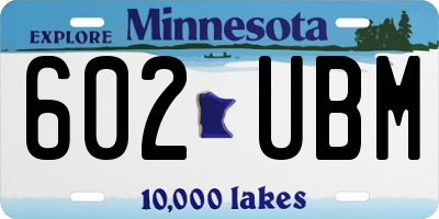 MN license plate 602UBM