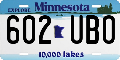 MN license plate 602UBO