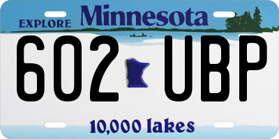 MN license plate 602UBP