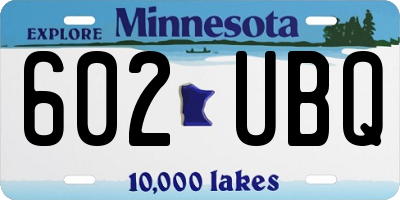 MN license plate 602UBQ