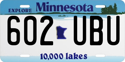 MN license plate 602UBU