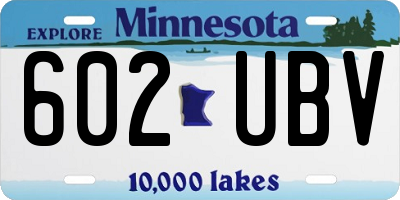 MN license plate 602UBV