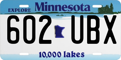 MN license plate 602UBX