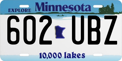 MN license plate 602UBZ