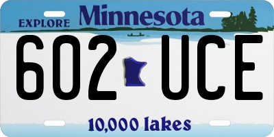 MN license plate 602UCE