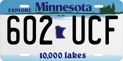 MN license plate 602UCF