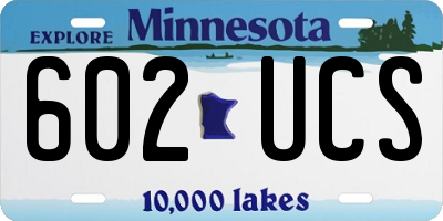 MN license plate 602UCS