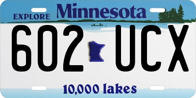 MN license plate 602UCX