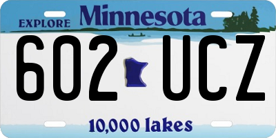 MN license plate 602UCZ