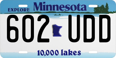 MN license plate 602UDD