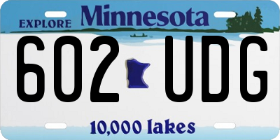 MN license plate 602UDG