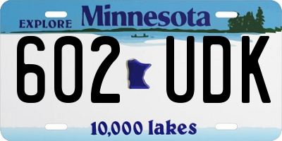 MN license plate 602UDK