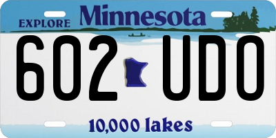 MN license plate 602UDO