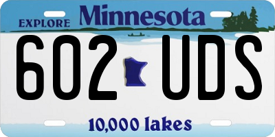 MN license plate 602UDS