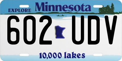 MN license plate 602UDV