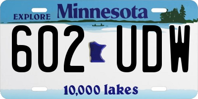 MN license plate 602UDW