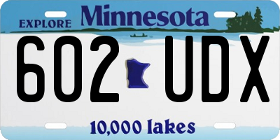 MN license plate 602UDX