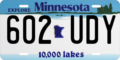 MN license plate 602UDY