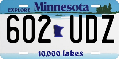 MN license plate 602UDZ