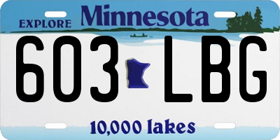 MN license plate 603LBG