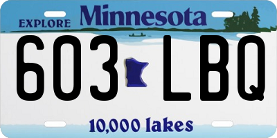 MN license plate 603LBQ