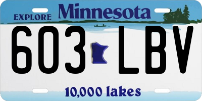 MN license plate 603LBV