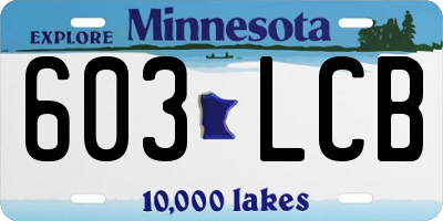MN license plate 603LCB