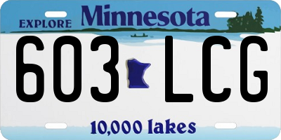 MN license plate 603LCG