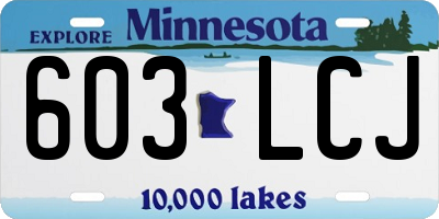 MN license plate 603LCJ