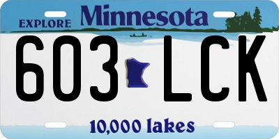 MN license plate 603LCK