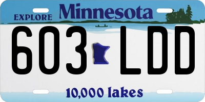 MN license plate 603LDD