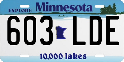 MN license plate 603LDE