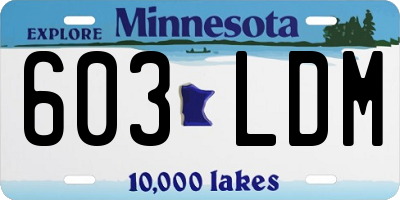 MN license plate 603LDM
