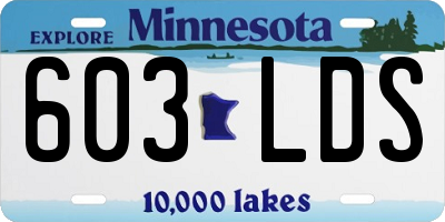 MN license plate 603LDS