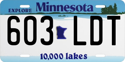 MN license plate 603LDT